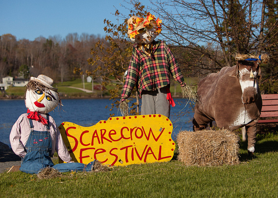 the scarecrow festival sign