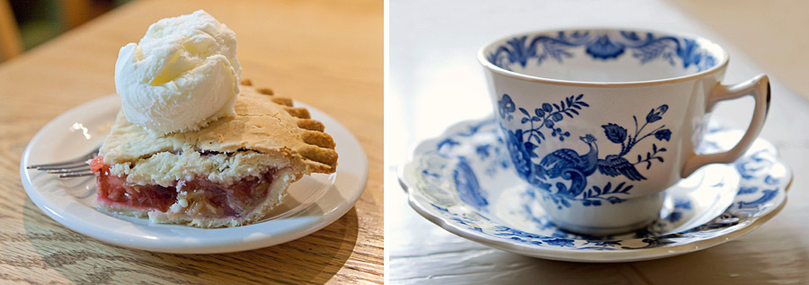 tea and rhubarb pie